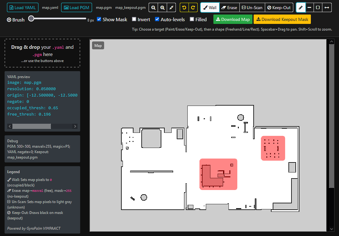 ROS SLAM Map Editor Screenshot